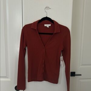 Treasure & Bond Brick Red Button-Down Shirt